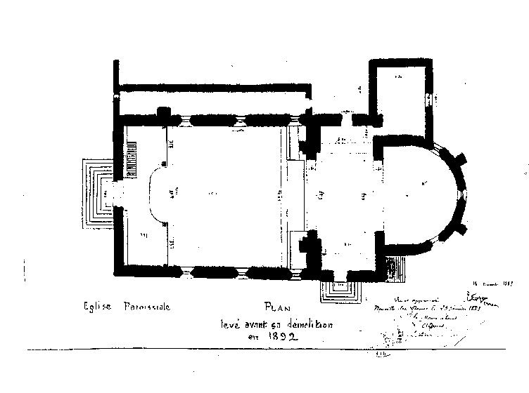 Plan de l’ancienne égilse paroissiale