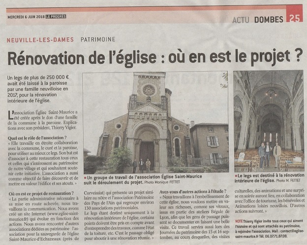 Rénovation de l&rsauo;éeacute;glise : où en est le projet