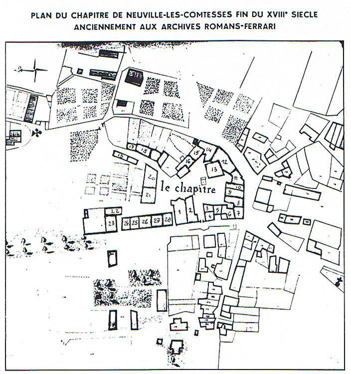 Plan de la place du chapitre au 18<sup>e</sup> siècle